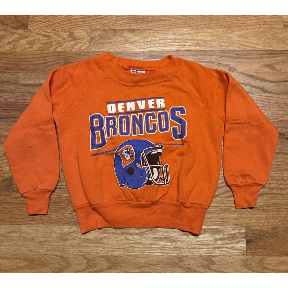 Vintage 90s Denver Broncos Sweatshirt Childs Size SM 6-8 NFL Football Crewneck